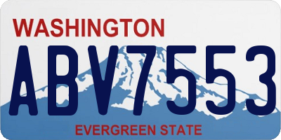 WA license plate ABV7553