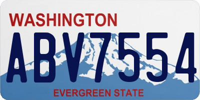 WA license plate ABV7554
