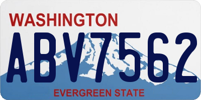 WA license plate ABV7562
