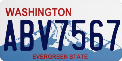 WA license plate ABV7567