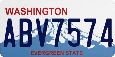 WA license plate ABV7574
