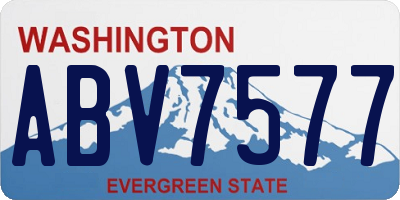 WA license plate ABV7577