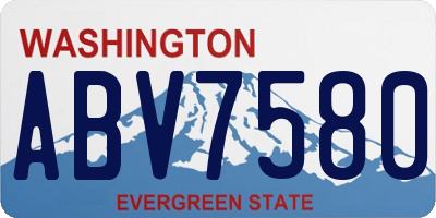WA license plate ABV7580