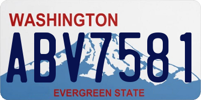 WA license plate ABV7581