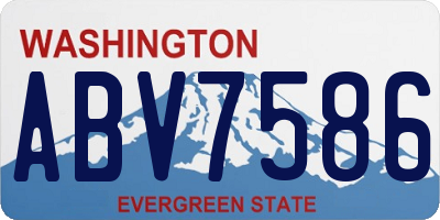 WA license plate ABV7586