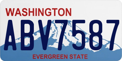 WA license plate ABV7587
