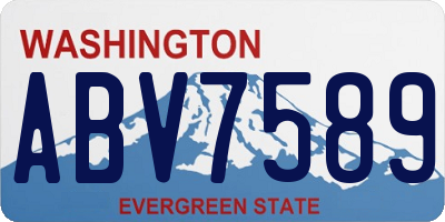 WA license plate ABV7589