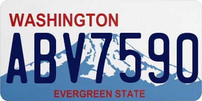 WA license plate ABV7590