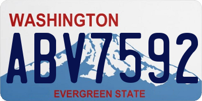 WA license plate ABV7592