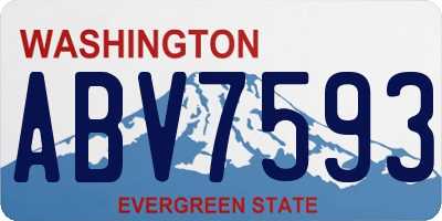 WA license plate ABV7593