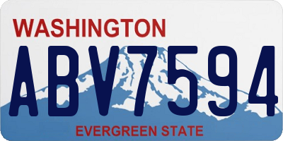 WA license plate ABV7594