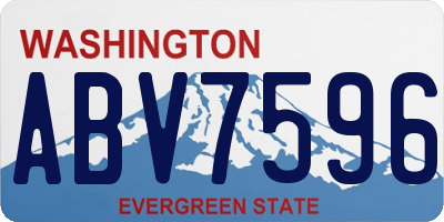 WA license plate ABV7596