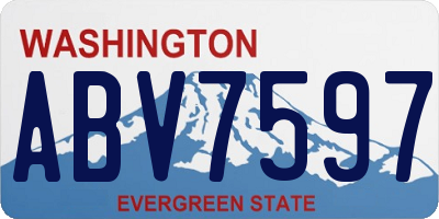 WA license plate ABV7597