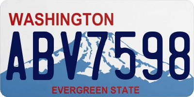 WA license plate ABV7598