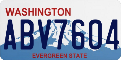 WA license plate ABV7604