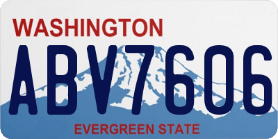 WA license plate ABV7606