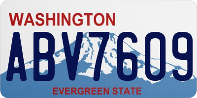 WA license plate ABV7609