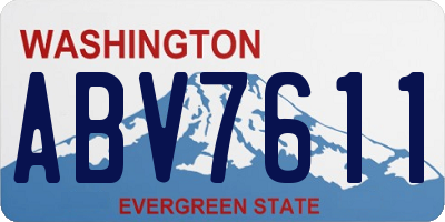 WA license plate ABV7611