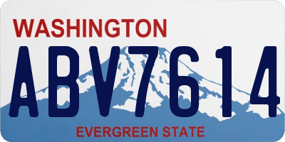 WA license plate ABV7614