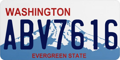 WA license plate ABV7616