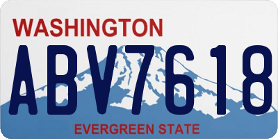 WA license plate ABV7618