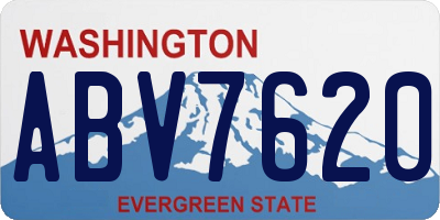 WA license plate ABV7620
