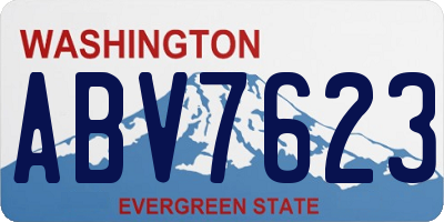 WA license plate ABV7623