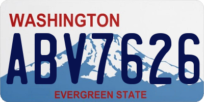 WA license plate ABV7626