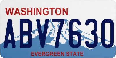 WA license plate ABV7630