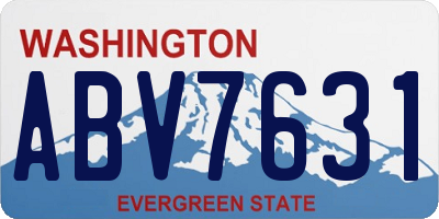 WA license plate ABV7631