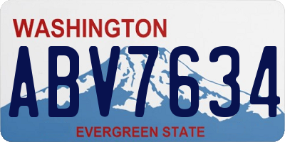 WA license plate ABV7634