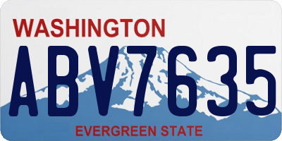 WA license plate ABV7635