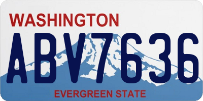 WA license plate ABV7636