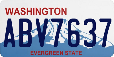 WA license plate ABV7637