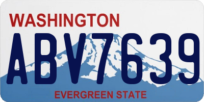 WA license plate ABV7639
