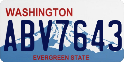 WA license plate ABV7643