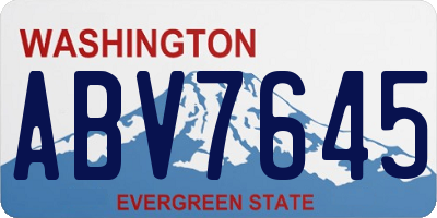 WA license plate ABV7645