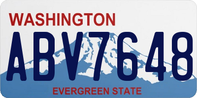 WA license plate ABV7648