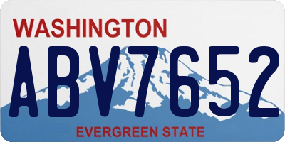 WA license plate ABV7652