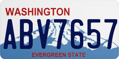 WA license plate ABV7657