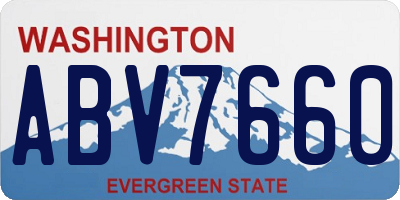 WA license plate ABV7660