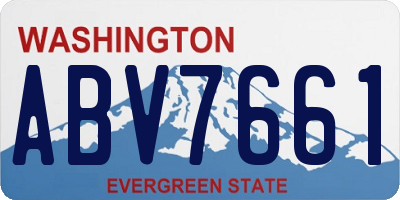 WA license plate ABV7661