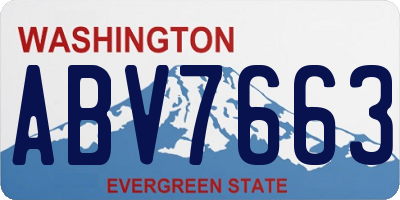 WA license plate ABV7663