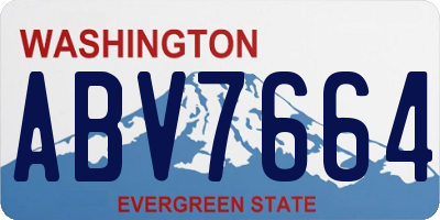 WA license plate ABV7664