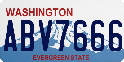 WA license plate ABV7666