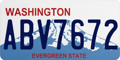 WA license plate ABV7672