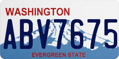WA license plate ABV7675