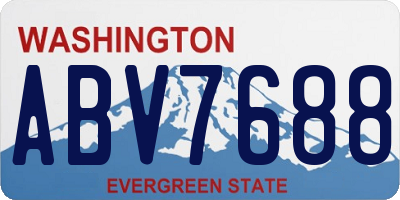 WA license plate ABV7688