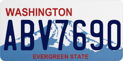 WA license plate ABV7690