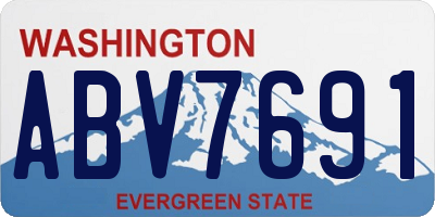 WA license plate ABV7691